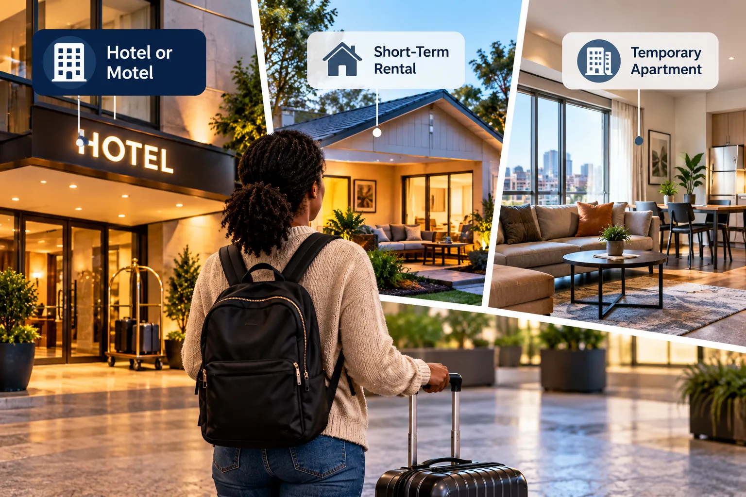 Hotel, short-term rental and temporary apartment options for displaced renters